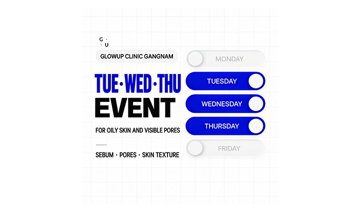 Oily Skin Even After Cleansing? Sebum and Pore Care with Gangnam’s Tue–Wed–Thu Event